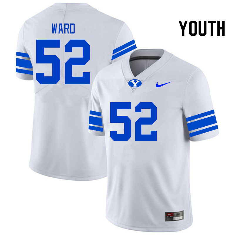 Youth #52 Ben Ward BYU Cougars College Football Jerseys Stitched-White